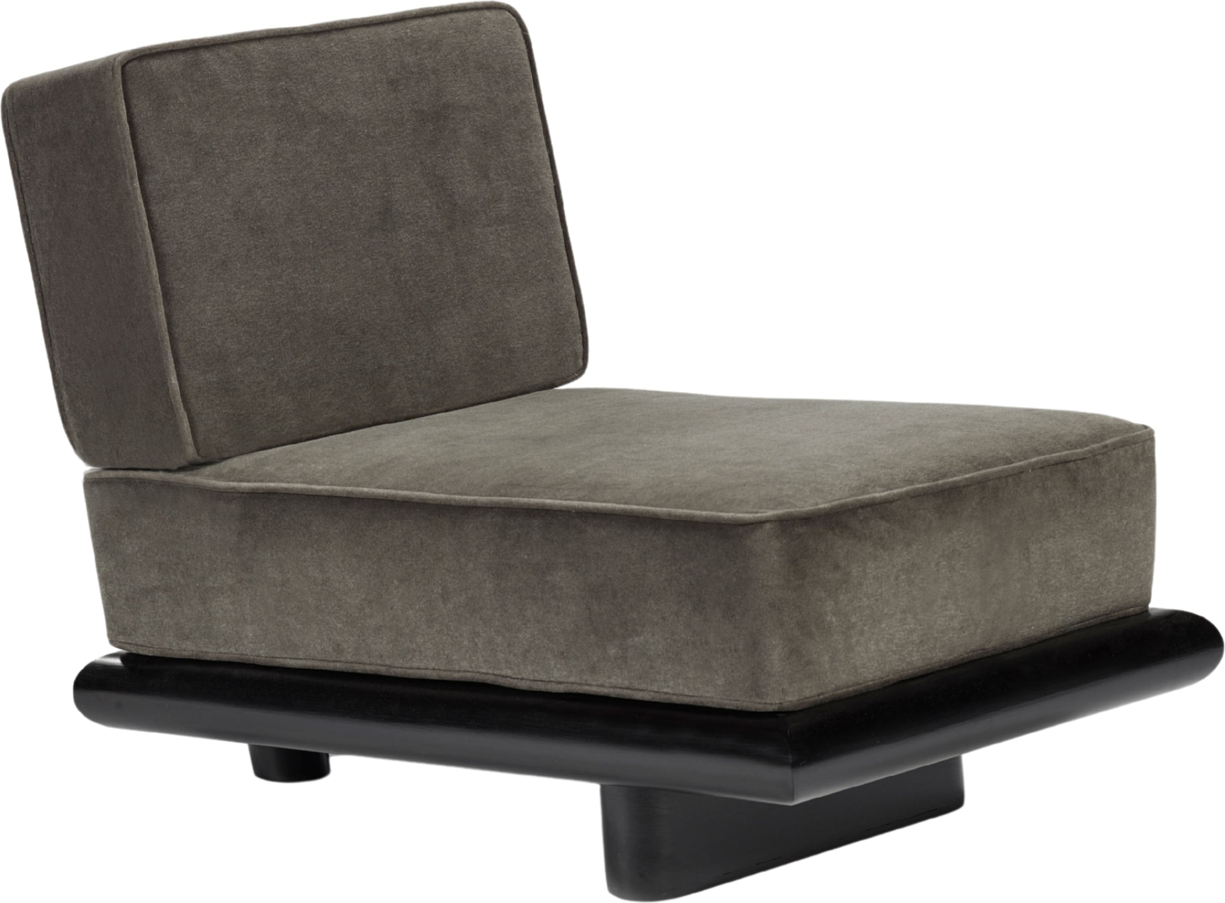 Sofa jednoosobowa Ono 95 cm ciemnoszara drewno tulipanowca