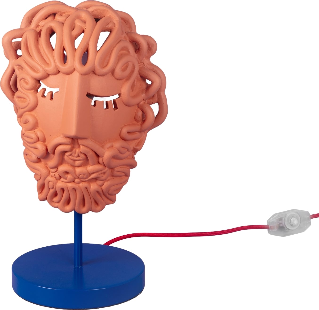 Lampa stołowa Magna Graecia 2.0 Ulysses Mask z terakoty
