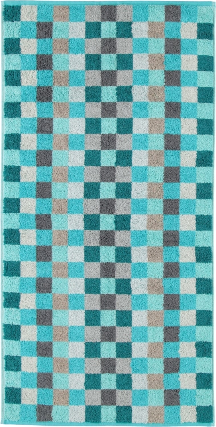 Ręcznik Unique szachownica 50 x 100 cm turkusowy