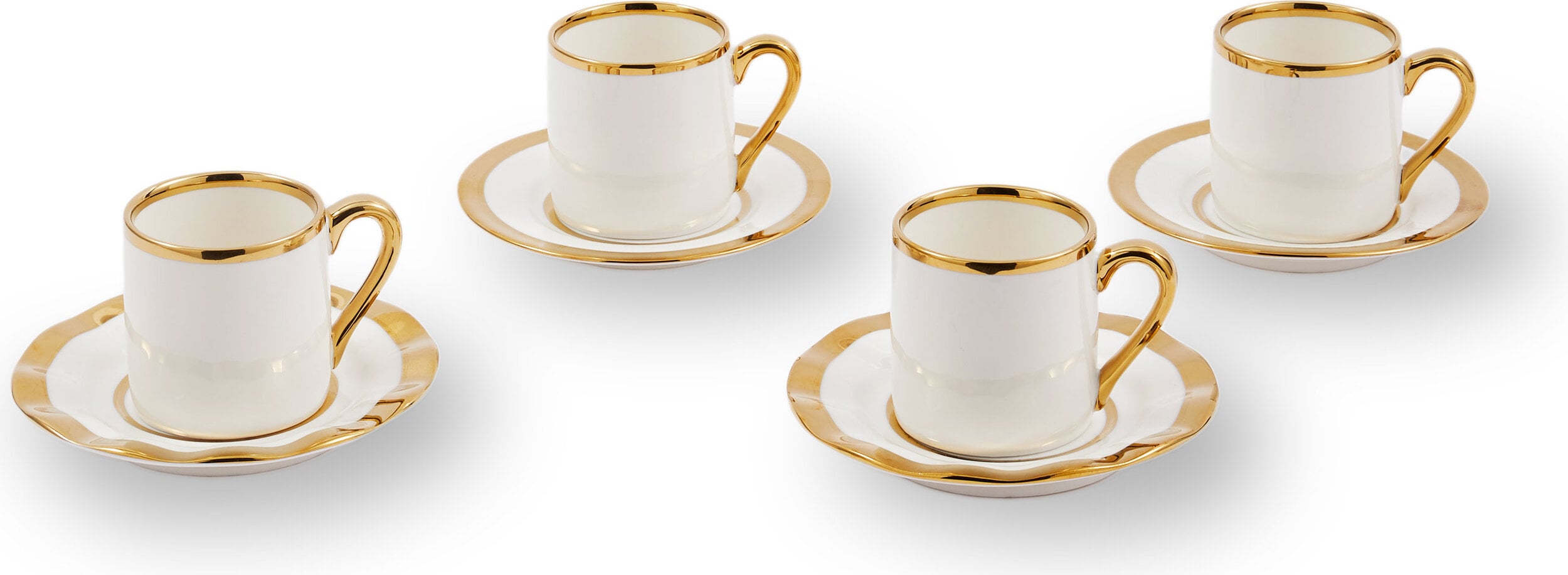 Filiżanki do espresso ze spodkami Golden Finds 110 ml 4 szt.