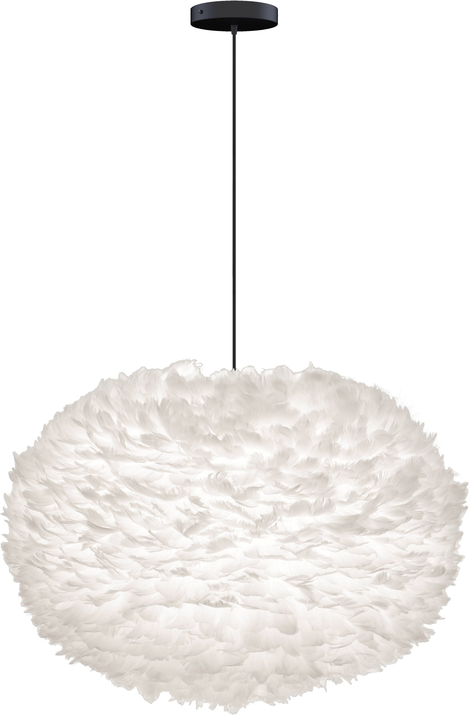 Lampa wisząca Eos 75 cm biała z czarną rozetą
