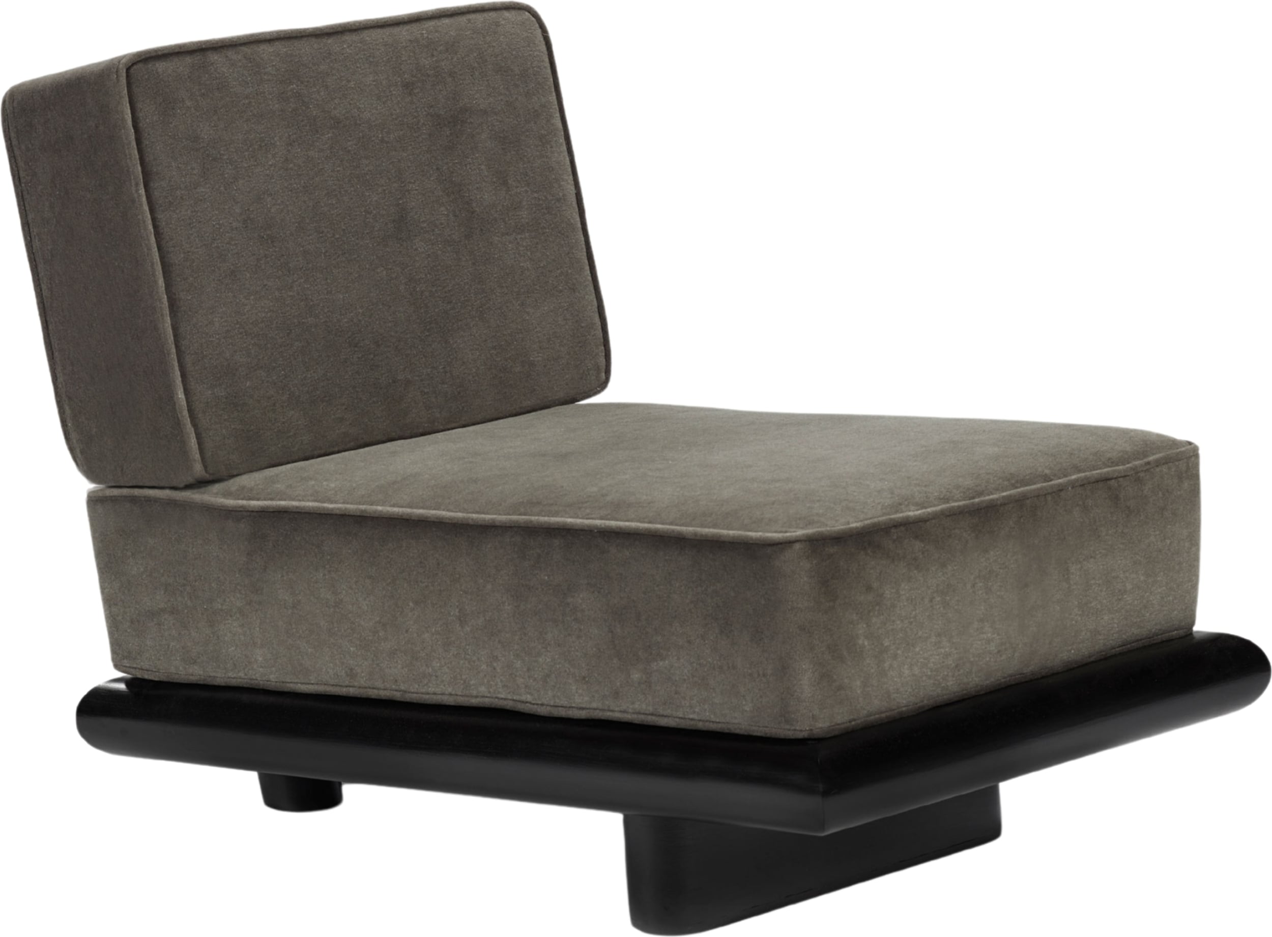 Sofa jednoosobowa Ono Velvet 95 cm szara czarny dąb