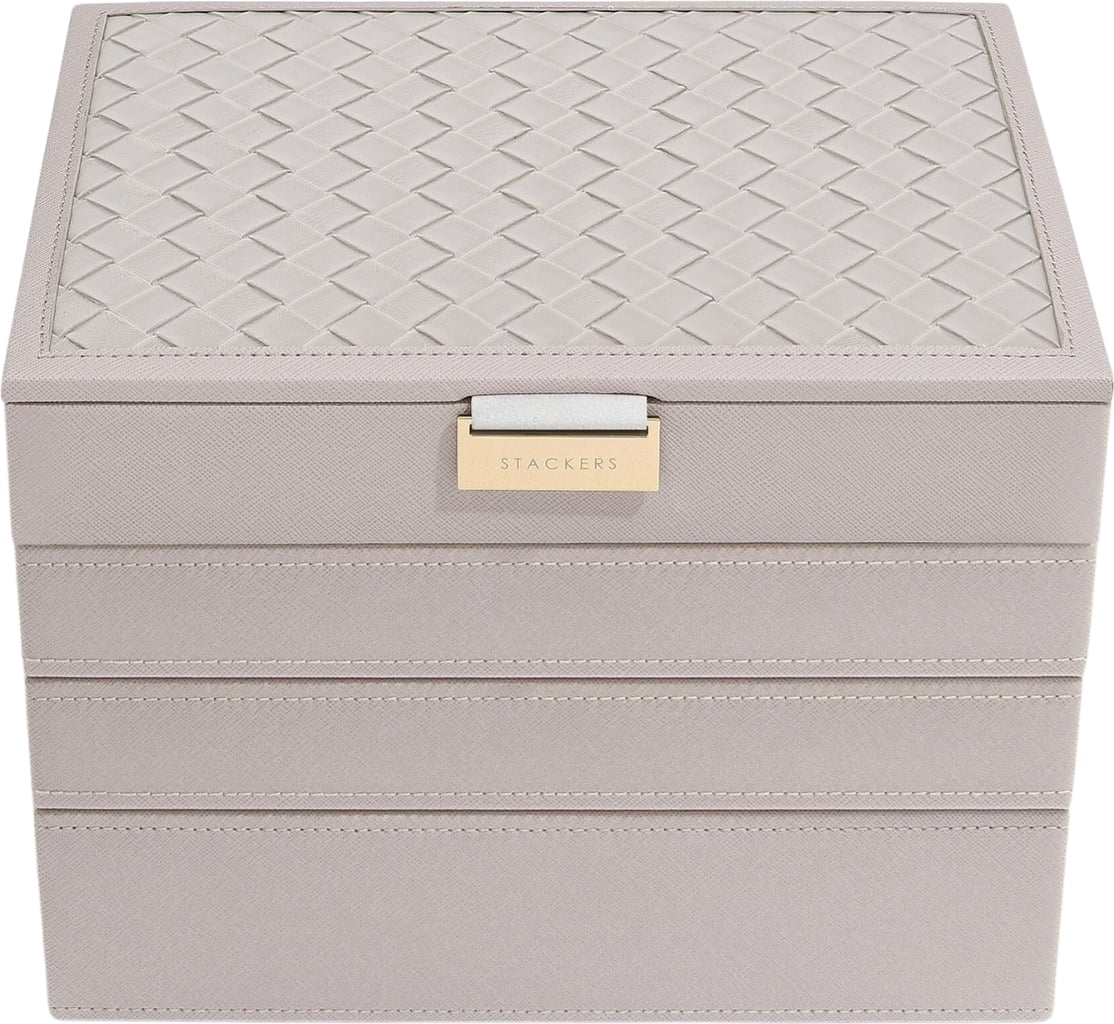 Szkatułka na biżuterię Stackers Classic Woven poczwórna taupe