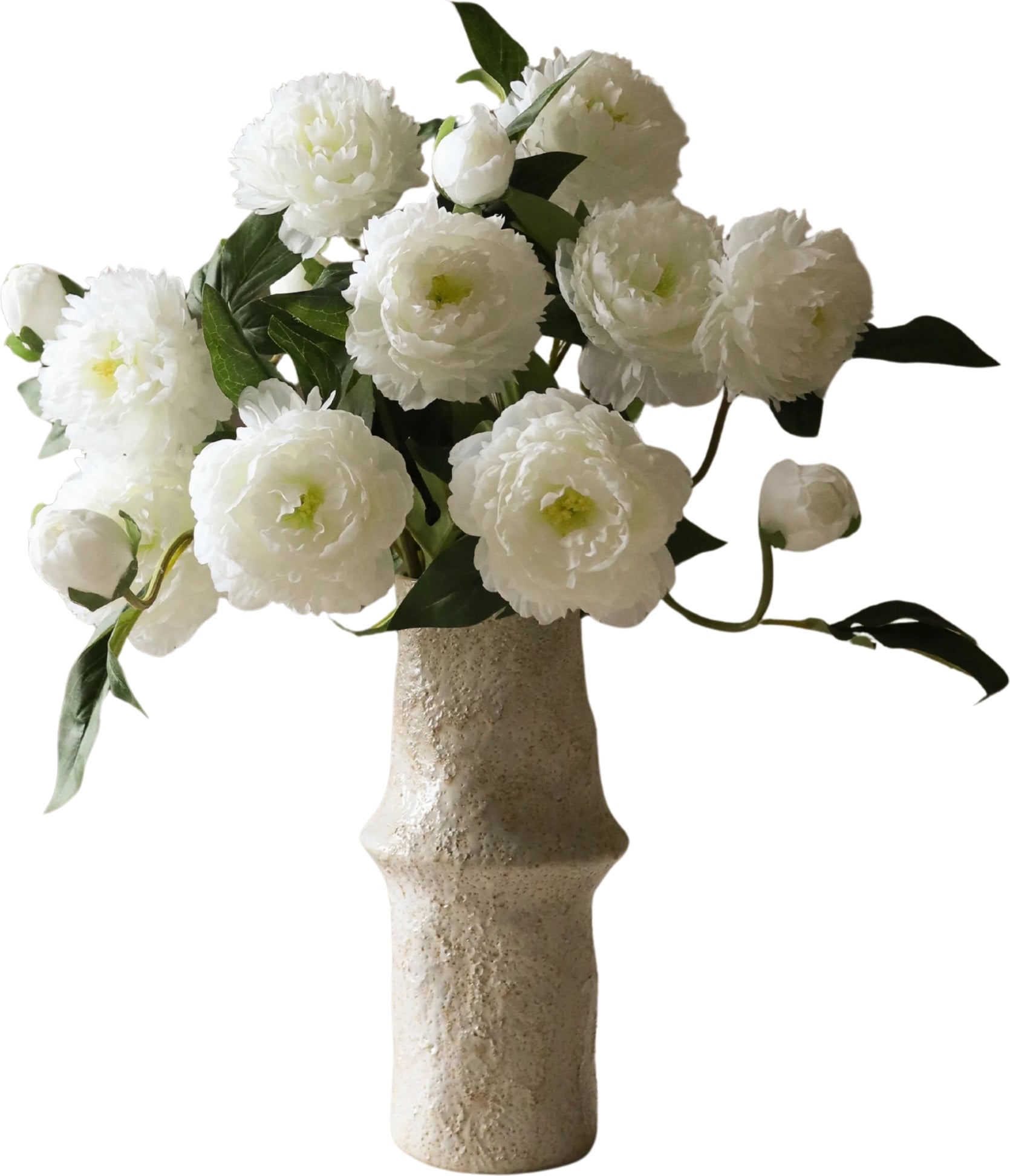 Kwiaty sztuczne bukiet Botane piwonie 72 cm białe