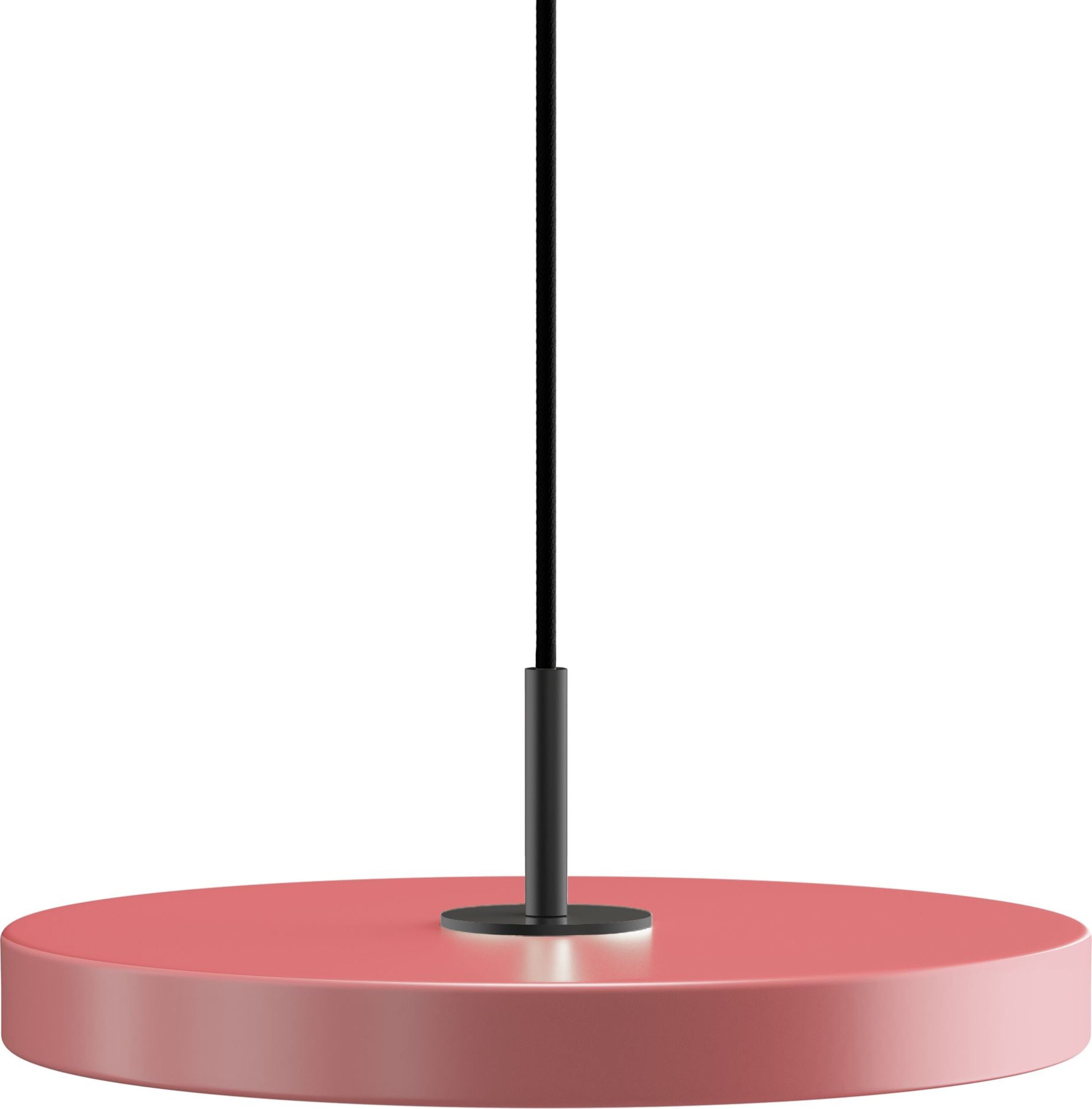 Lampa wisząca Asteria Mini różowa z czarnym mocowaniem