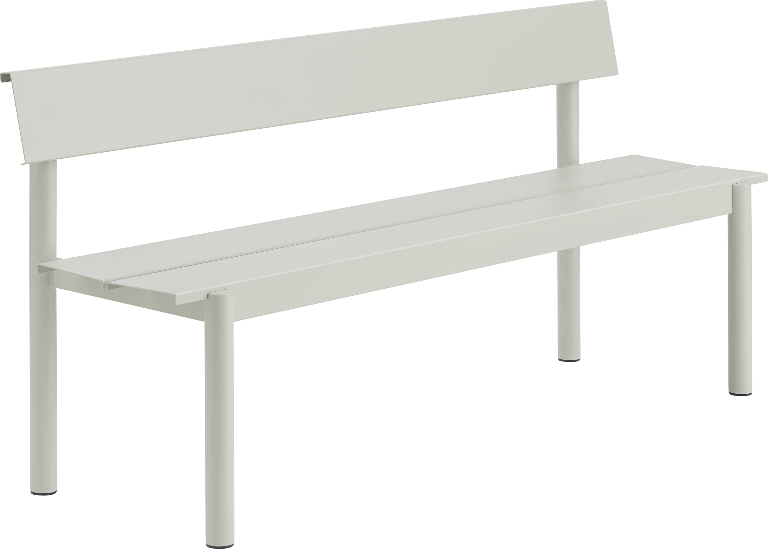Ławka ogrodowa z oparciem Linear Steel 170 cm jasnoszara