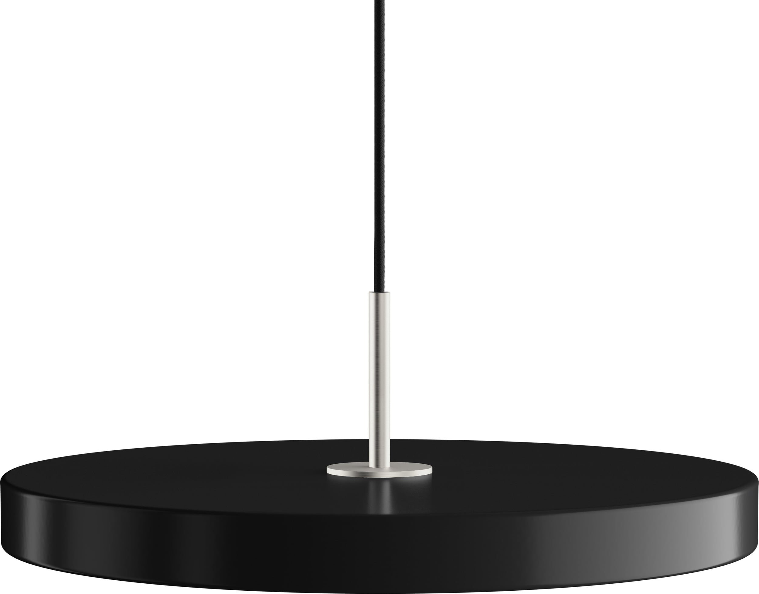 Lampa wisząca Asteria Plus 43 cm czarna ze srebrnym mocowaniem