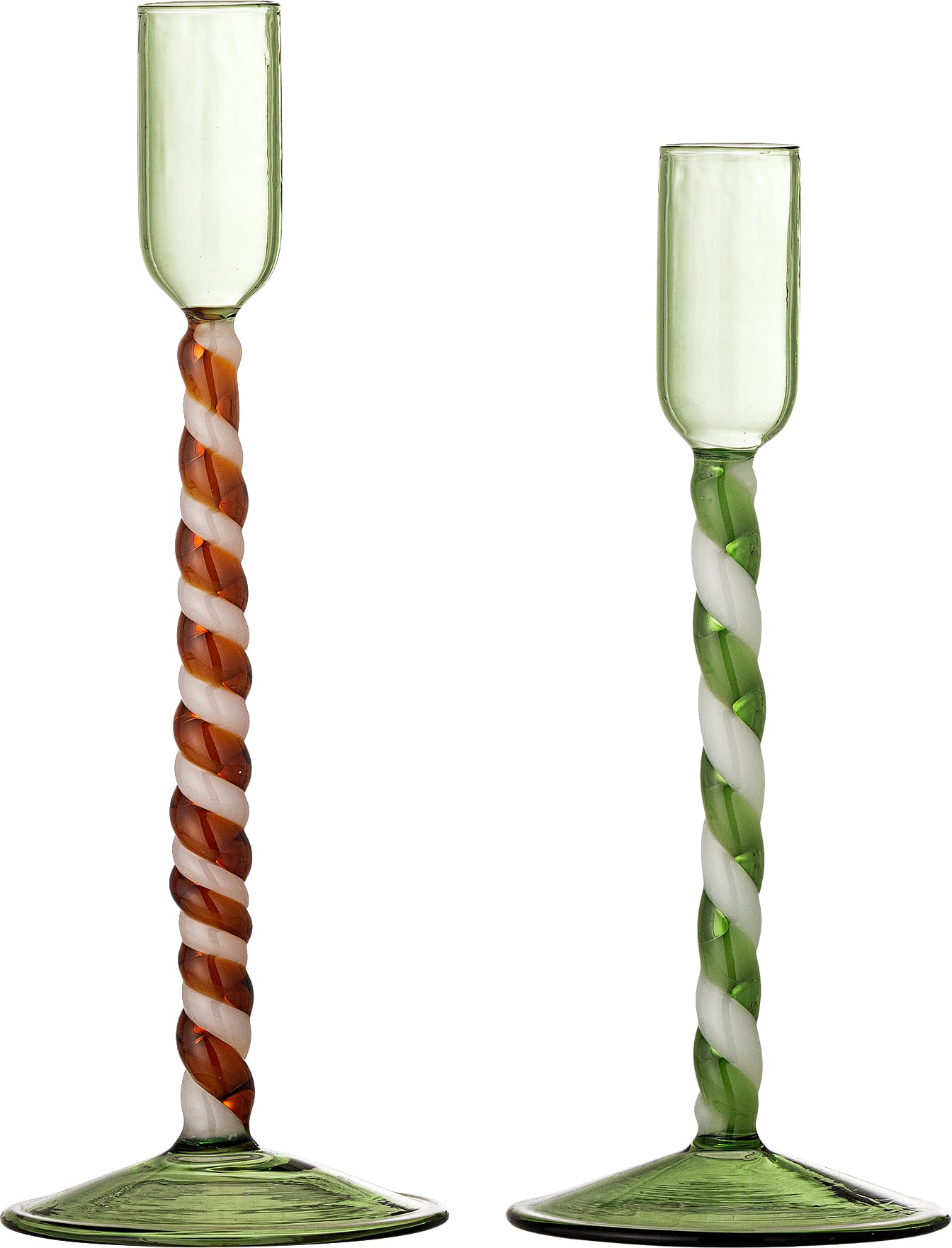 Świeczniki Swirlie 22 cm zielone 2 szt.