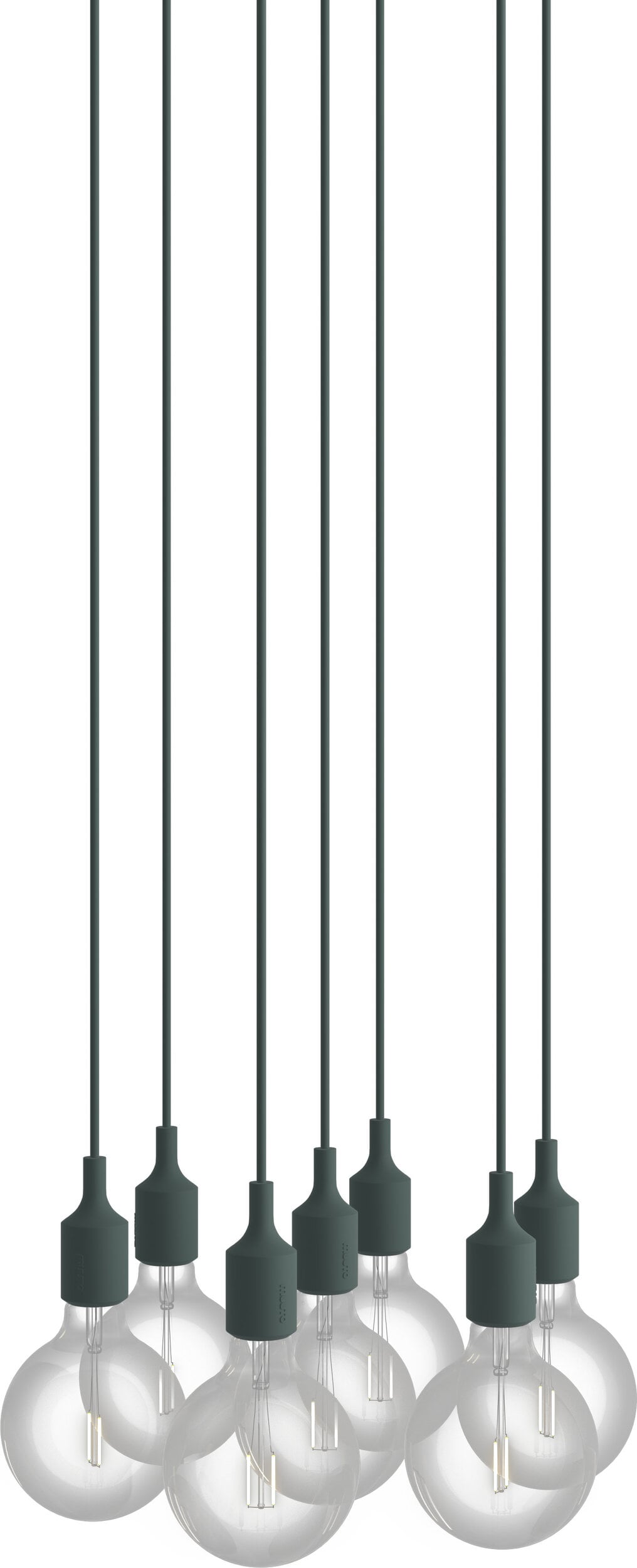 Lampa wisząca E27 7-punktowa ciemnozielona