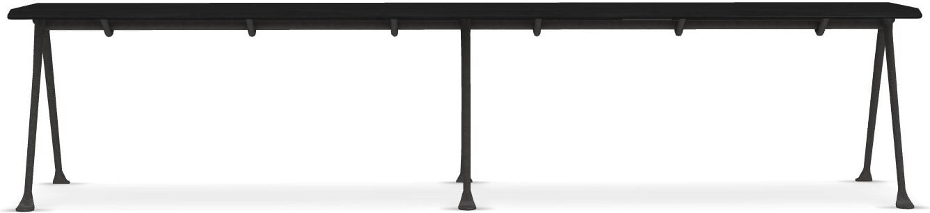 Ławka Officina 200 cm czarny buk z antracytową ramą