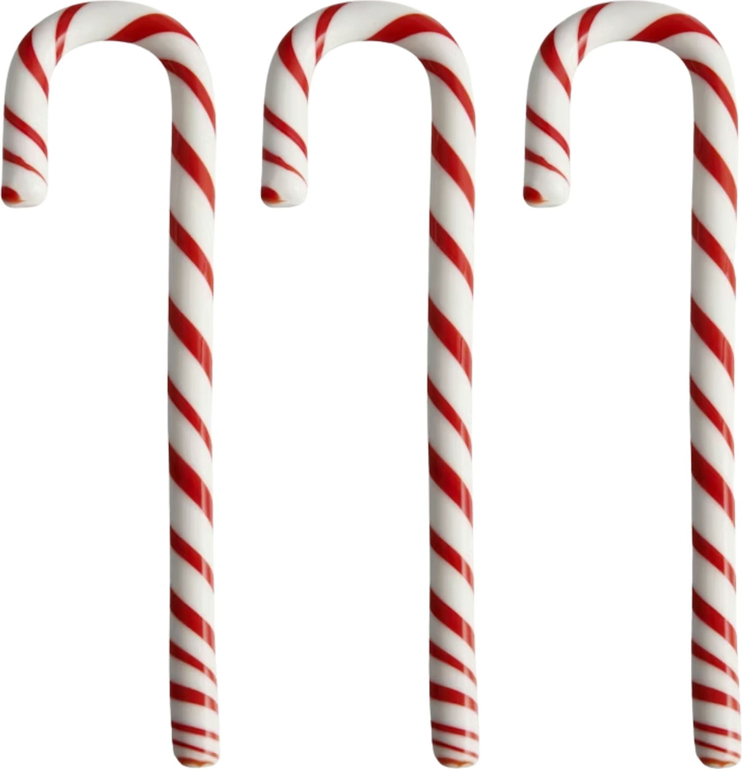 Dekoracje szklane Polka Candy Cane 17 cm biało-czerwone 3 szt.
