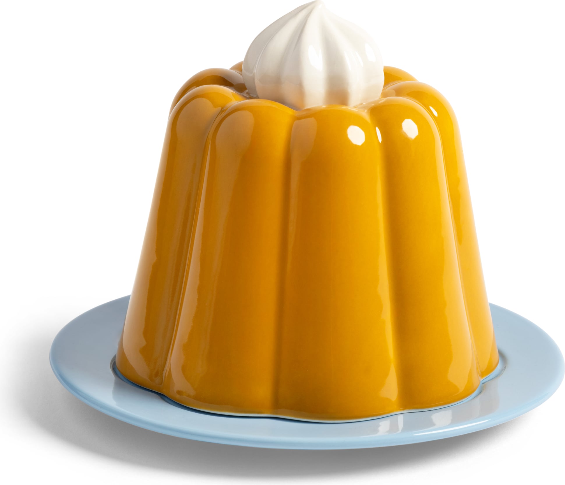 Talerz z pokrywką Pudding niebiesko-żółty