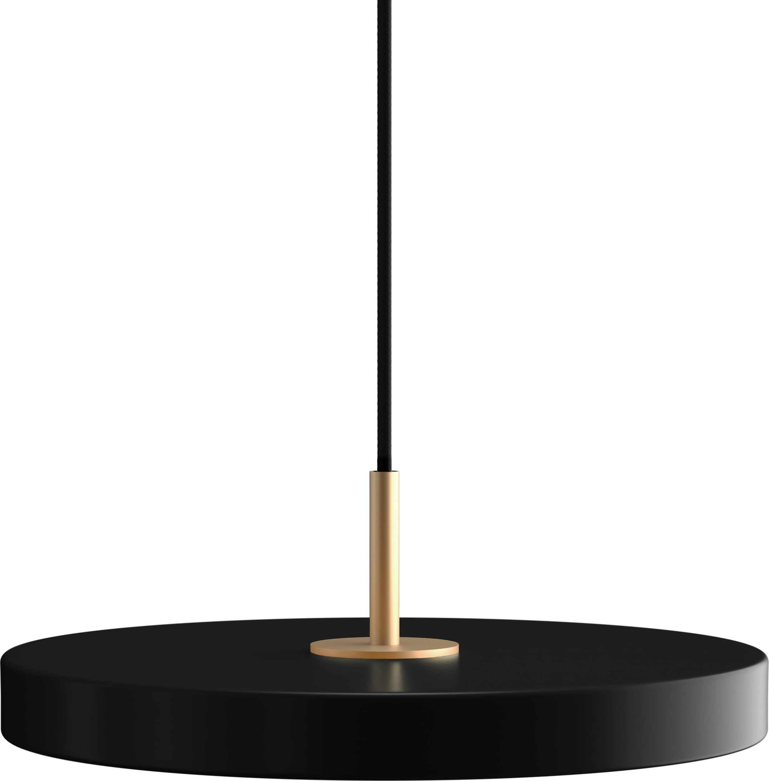 Lampa wisząca Asteria Plus 31 cm czarna ze złotym mocowaniem