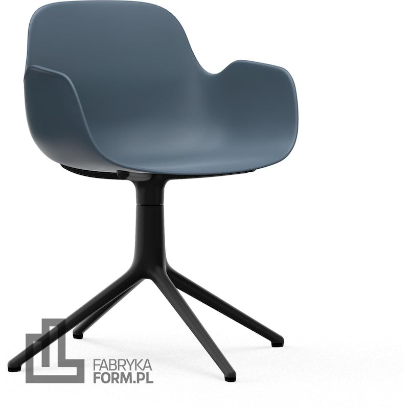 Fotel obrotowy Form Swivel 4L niebieski na czarnych aluminiowych nogach