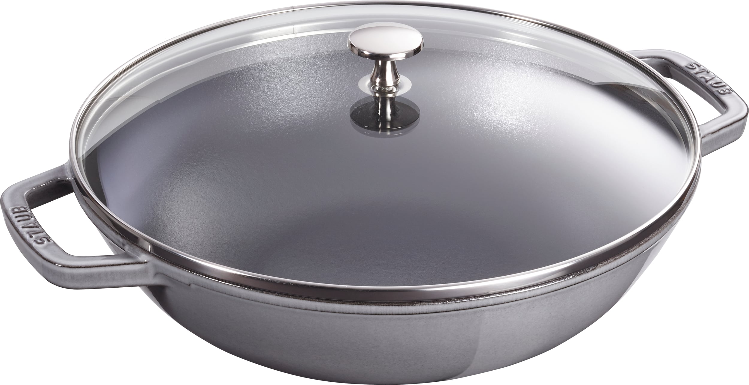 Wok Staub 30 cm grafitowy z pokrywą