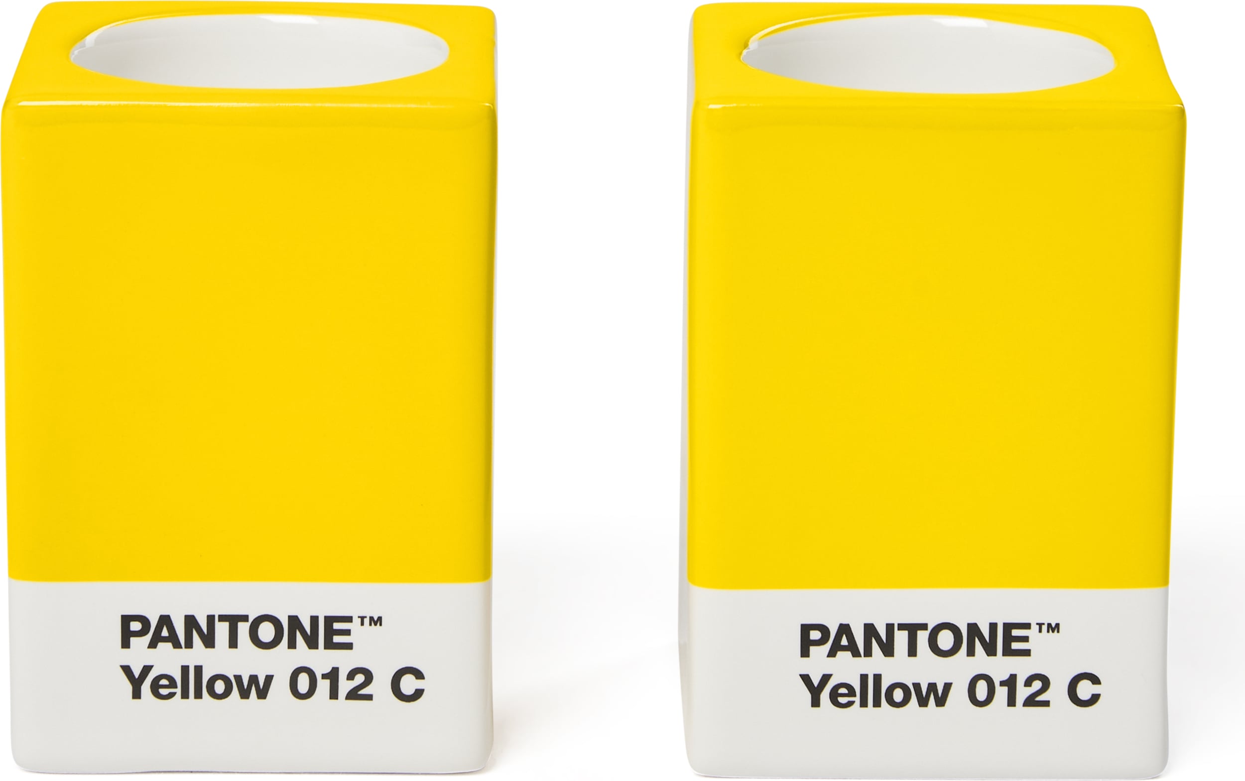 Świeczniki na klasyczne świece lub tealighty Pantone żółte 2 szt.