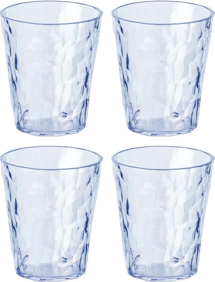 Kubki Club No. 1 250 ml transparentny niebieski 4 szt.