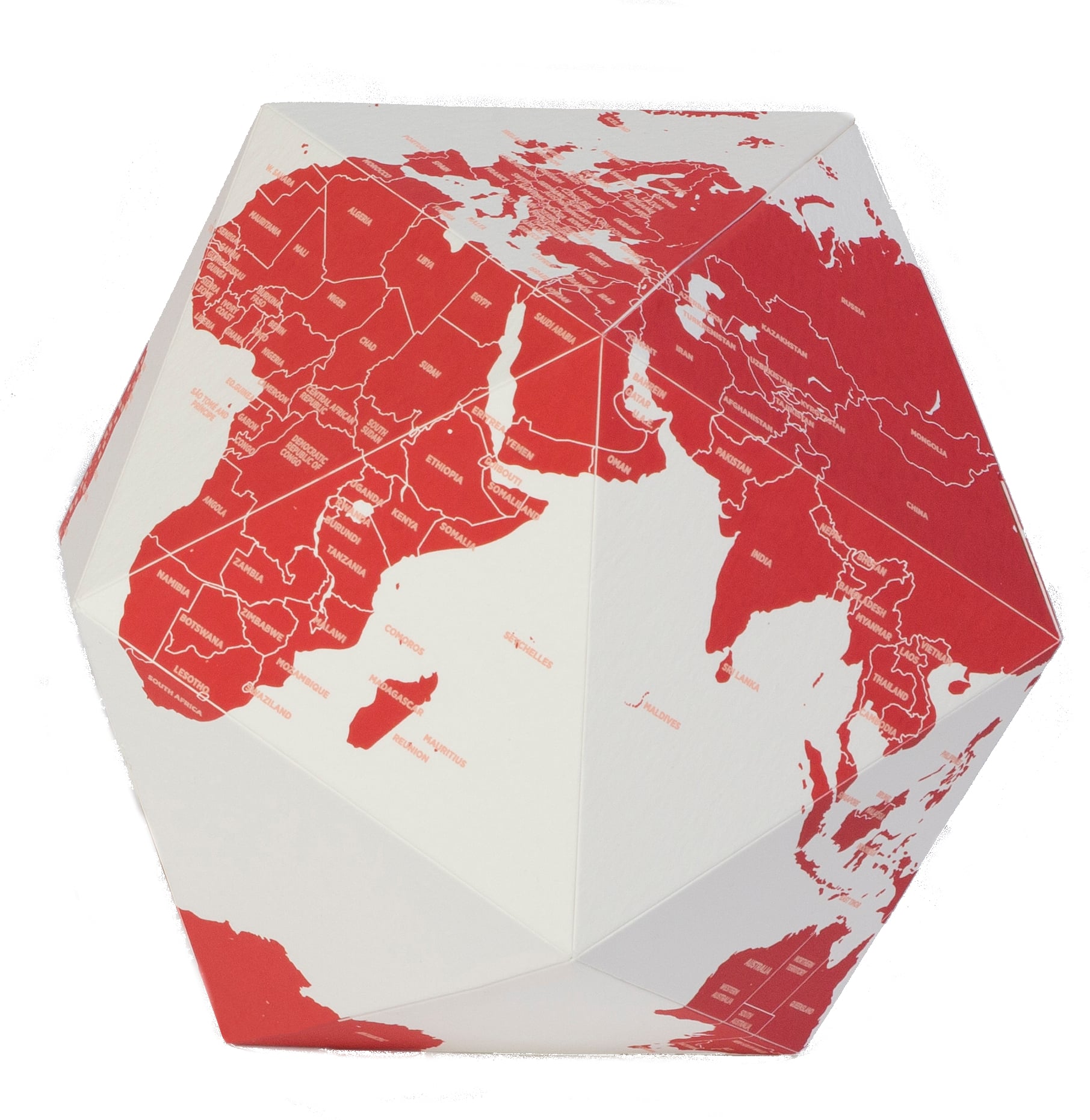 Dekoracja Here The personal globe czerwona S
