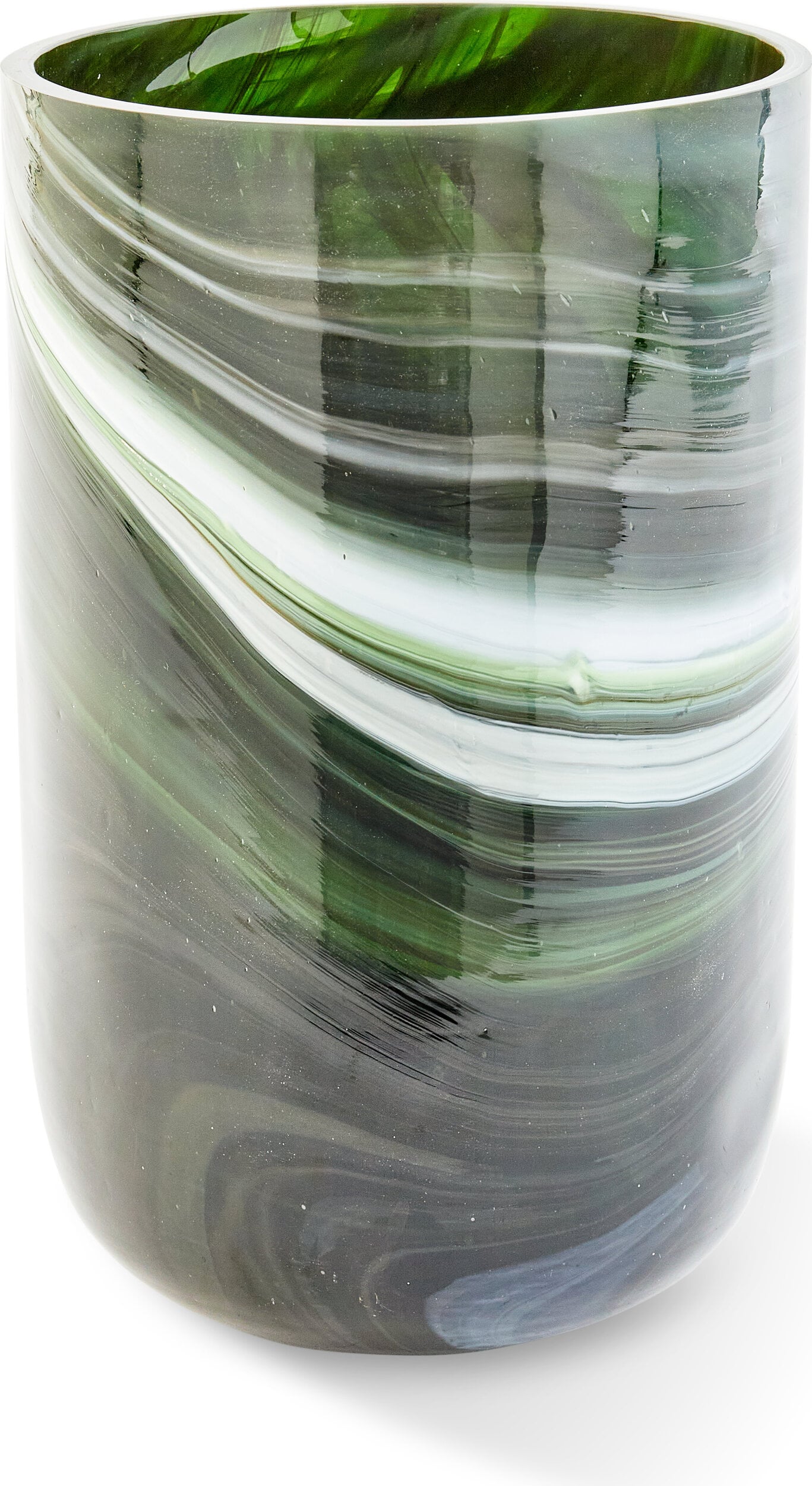 Wazon szklany Marbled 30 cm zielony