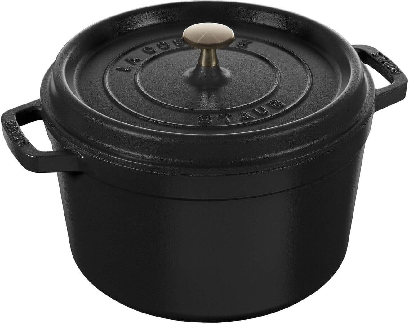 Garnek La Cocotte wysoki 4 8 l czarny żeliwny