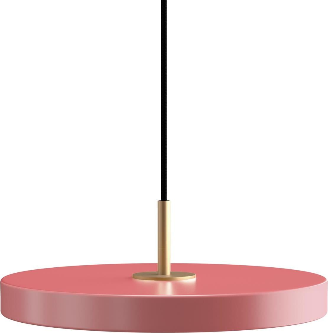 Lampa wisząca Asteria Mini różowa ze złotym mocowaniem