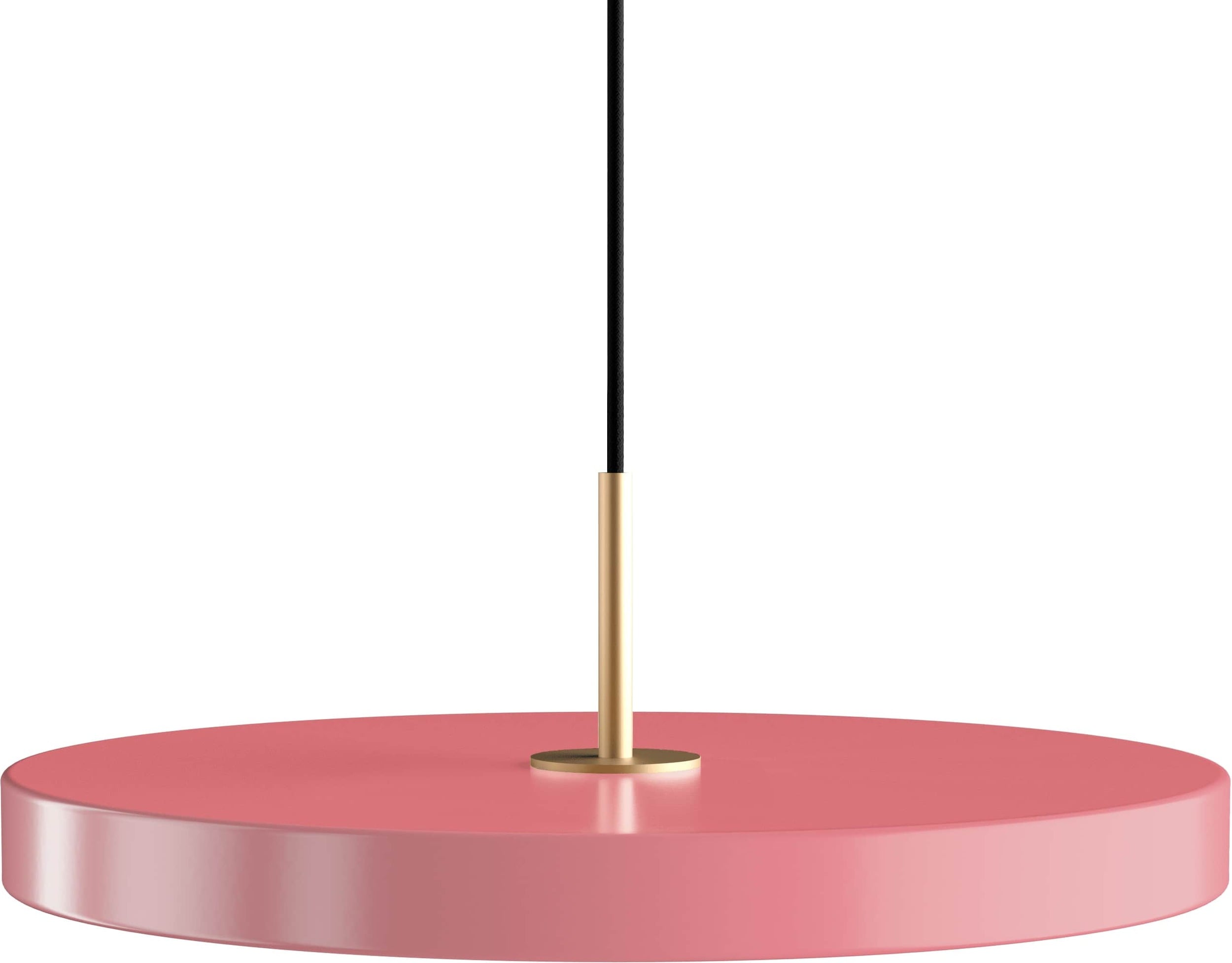 Lampa wisząca Asteria Plus 43 cm różowa ze złotym mocowaniem