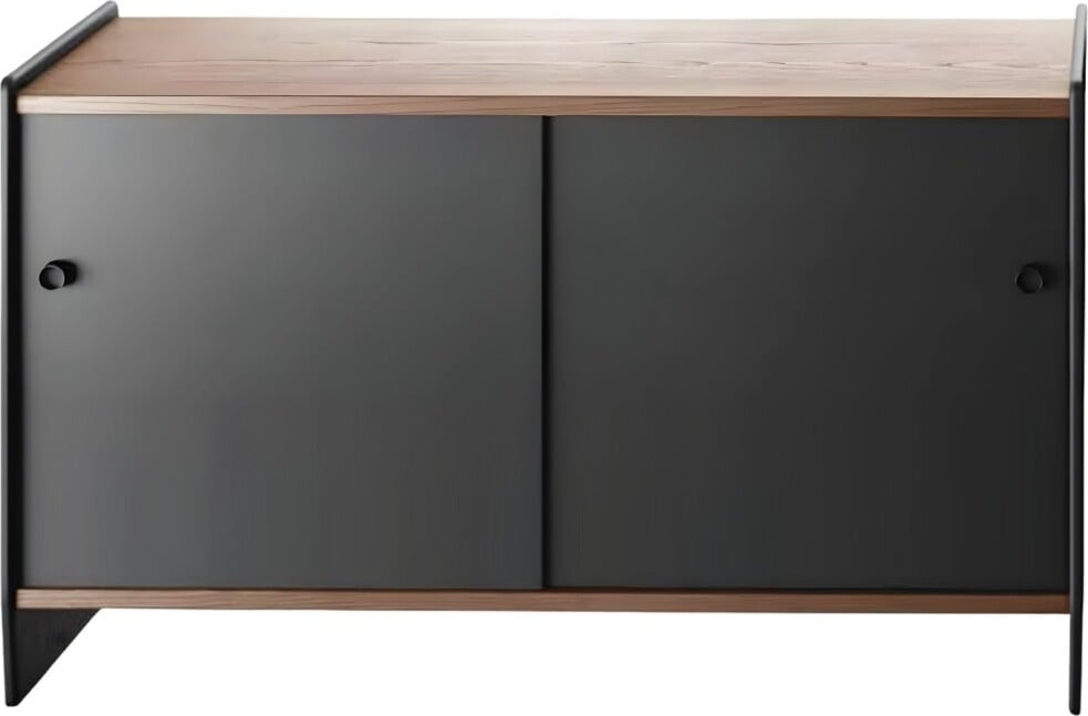 Szafka wysoka Theca 123 cm MDF czarna orzech