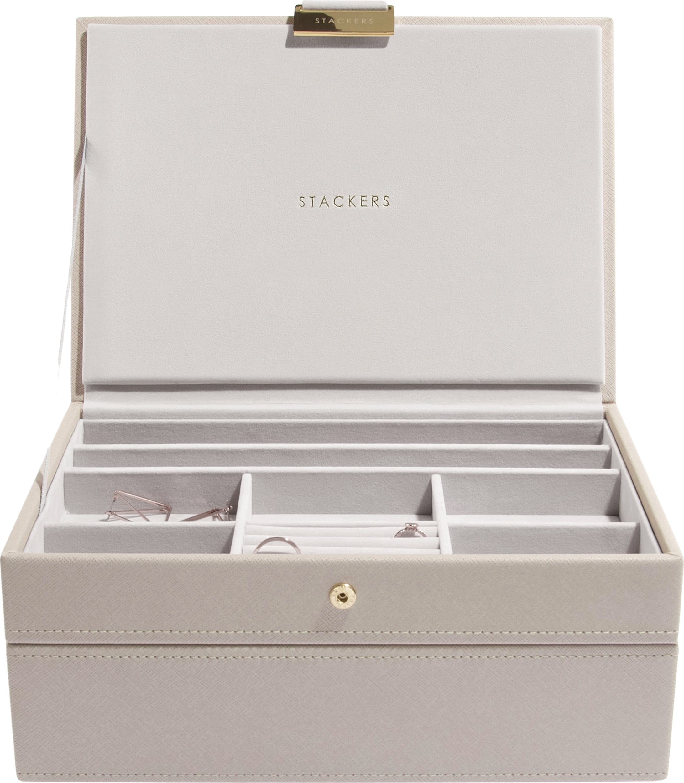 Szkatułka na biżuterię Stackers podwójna classic taupe