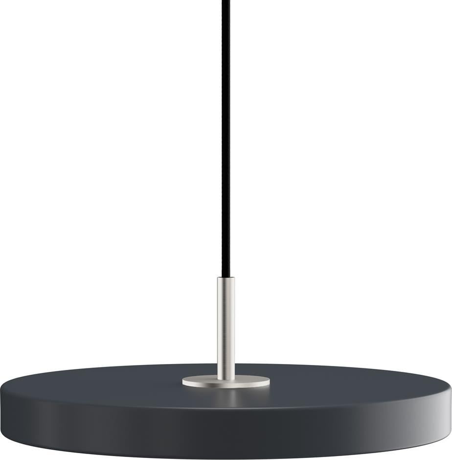 Lampa wisząca Asteria Mini antracytowa ze srebrnym mocowaniem