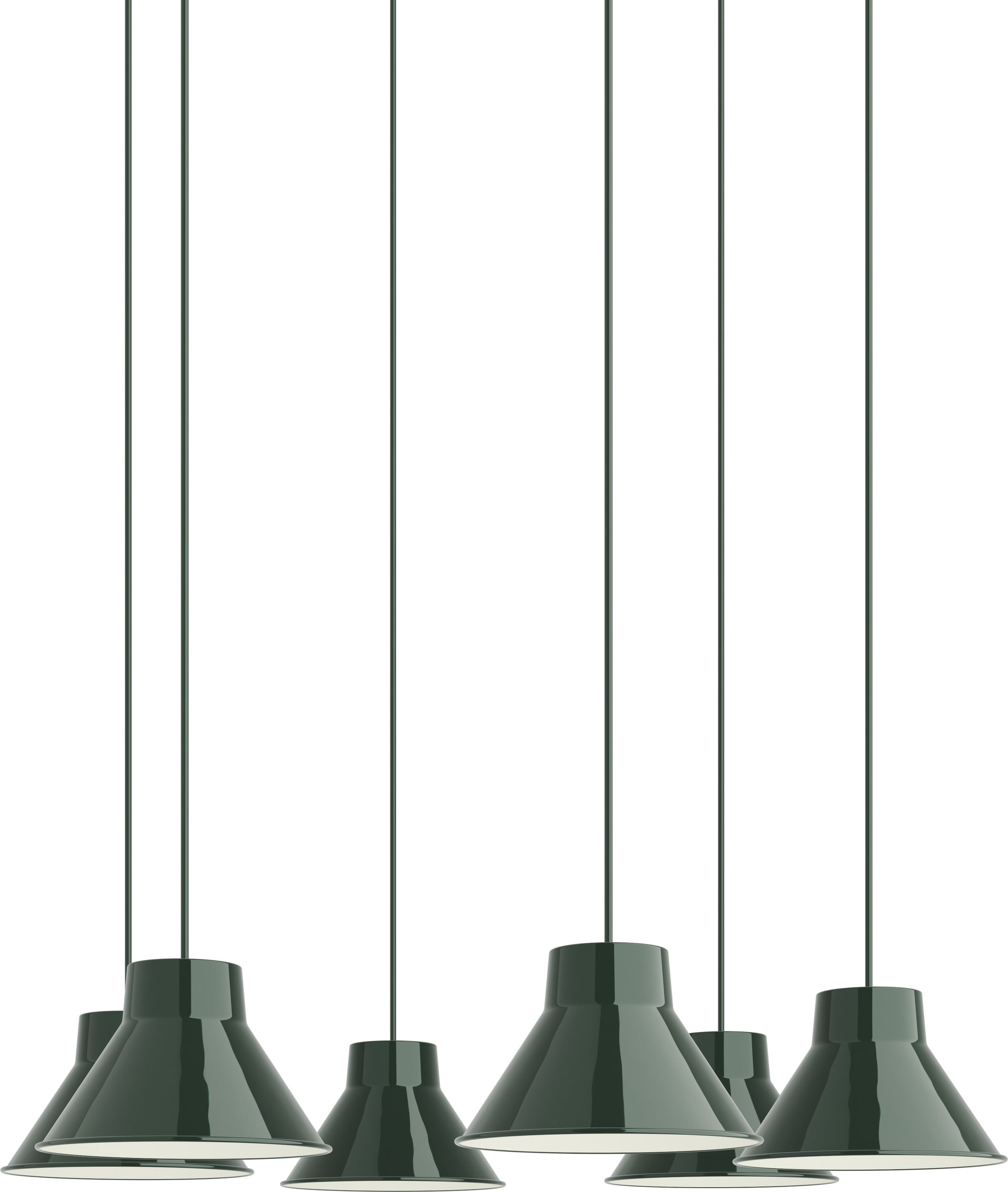 Lampa wisząca z 6 kloszami Top 21 cm ciemnozielona