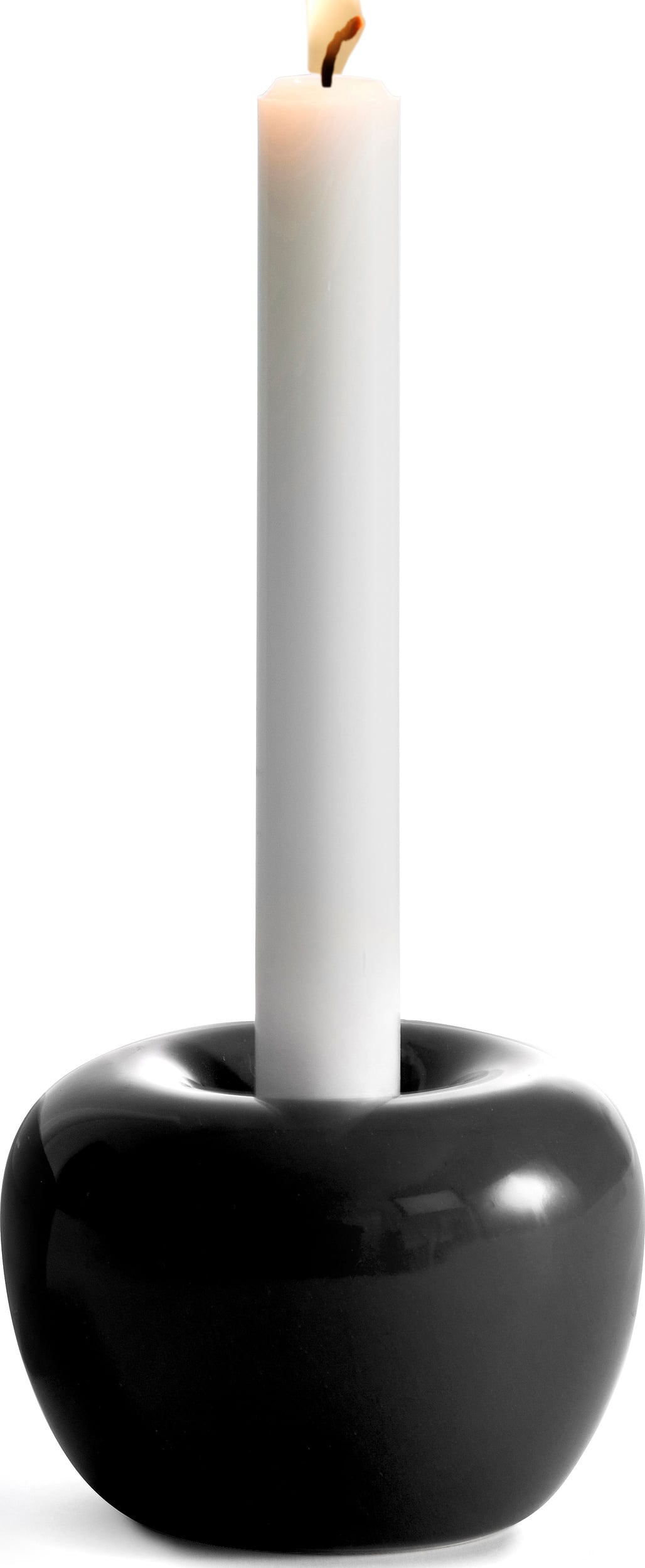 Świecznik Apple średni czarny błyszczący