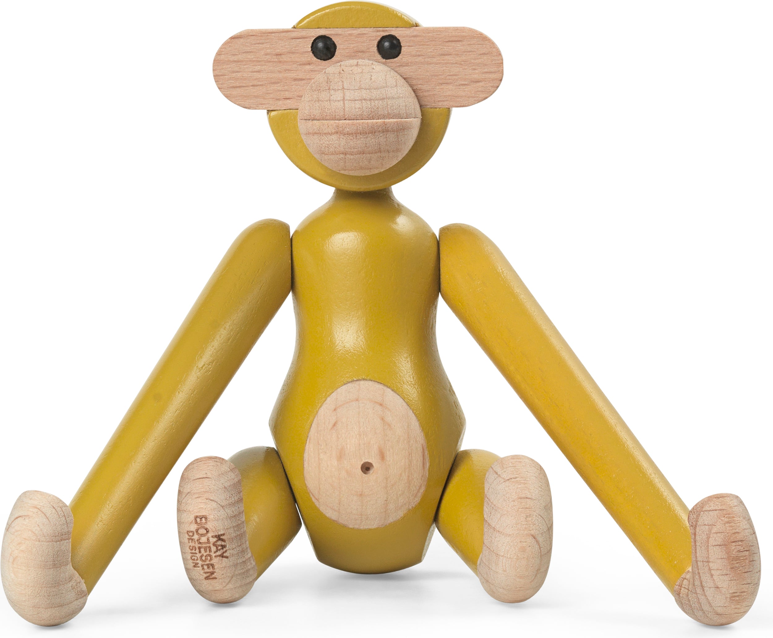 Figurka Kay Bojesen małpa mini żółta drewniana