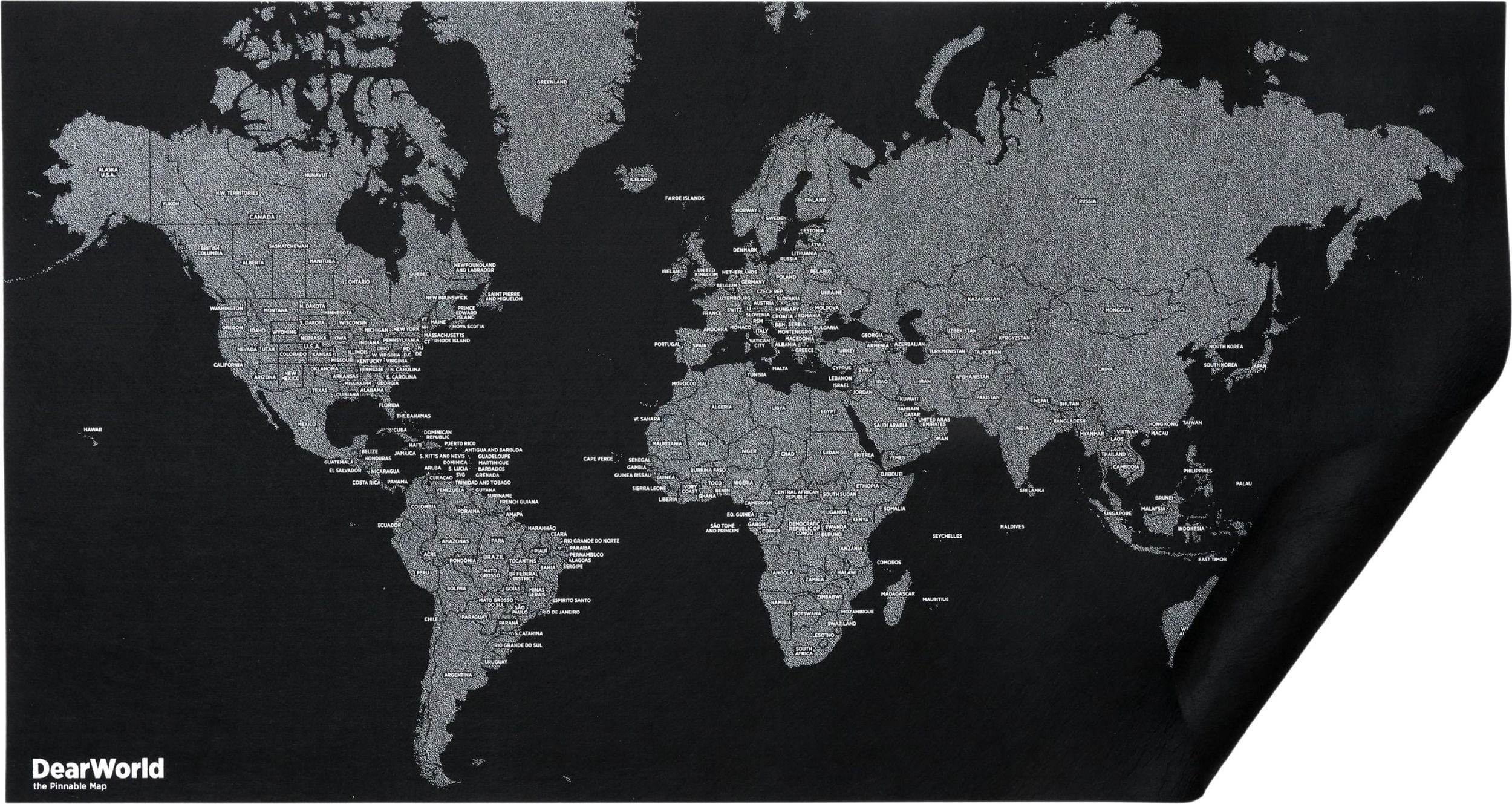 Dekoracja ścienna Dear World Mini mapa świata z nazwami państw