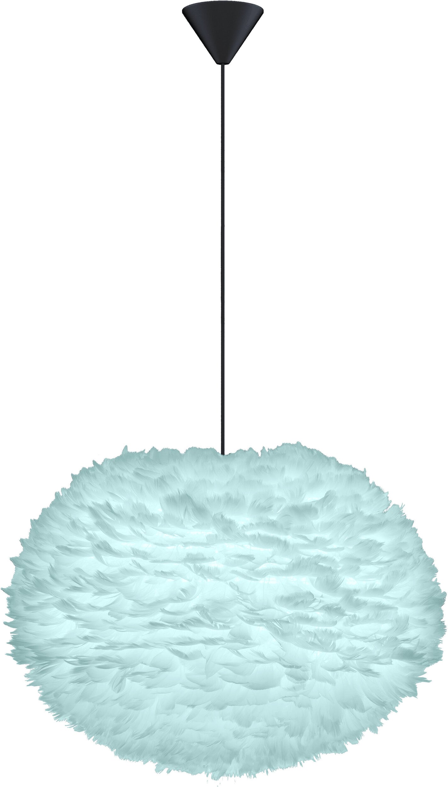 Lampa wisząca Eos 35 cm błękitna z czarną rozetą