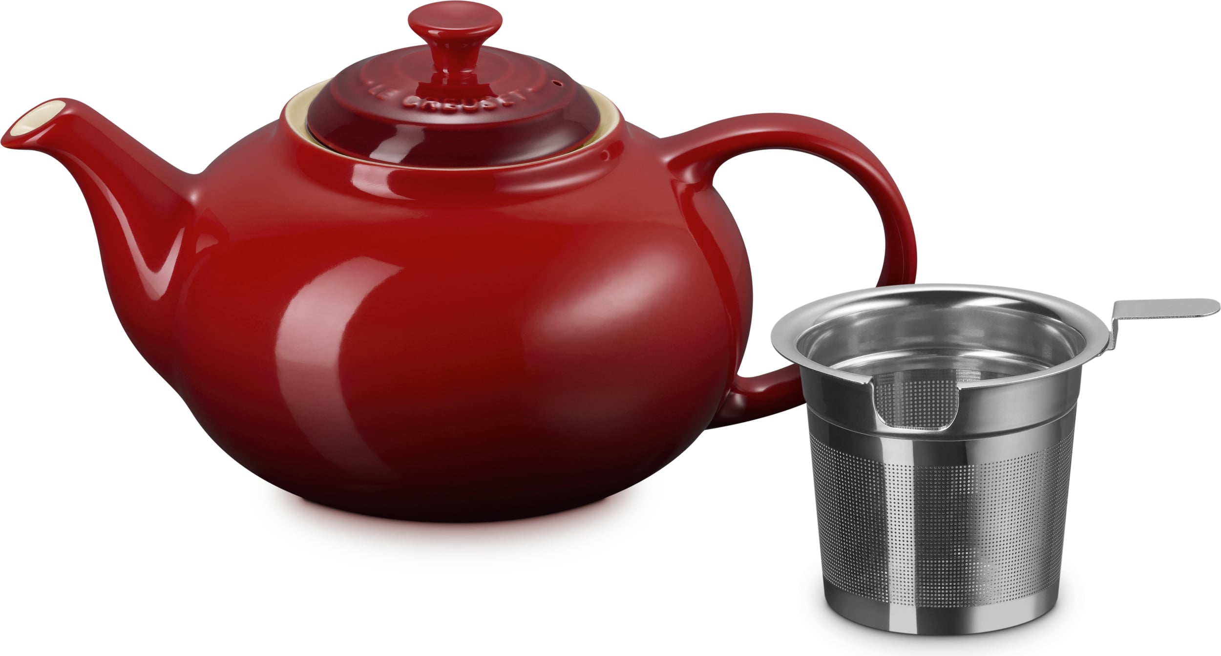 Imbryk do herbaty Le Creuset 1 3 l wiśniowy z zaparzaczem