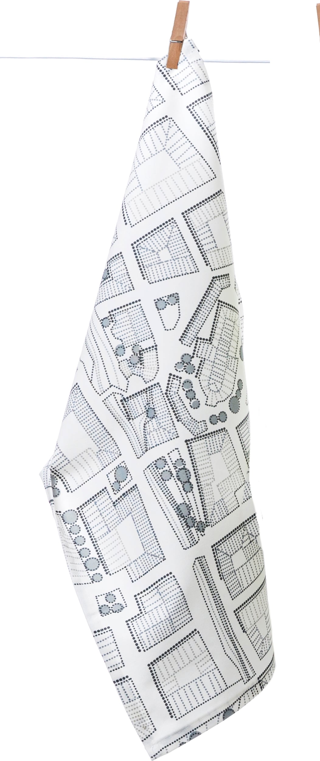 Ścierka kuchenna Sweden from Above City 50 x 70 cm szara