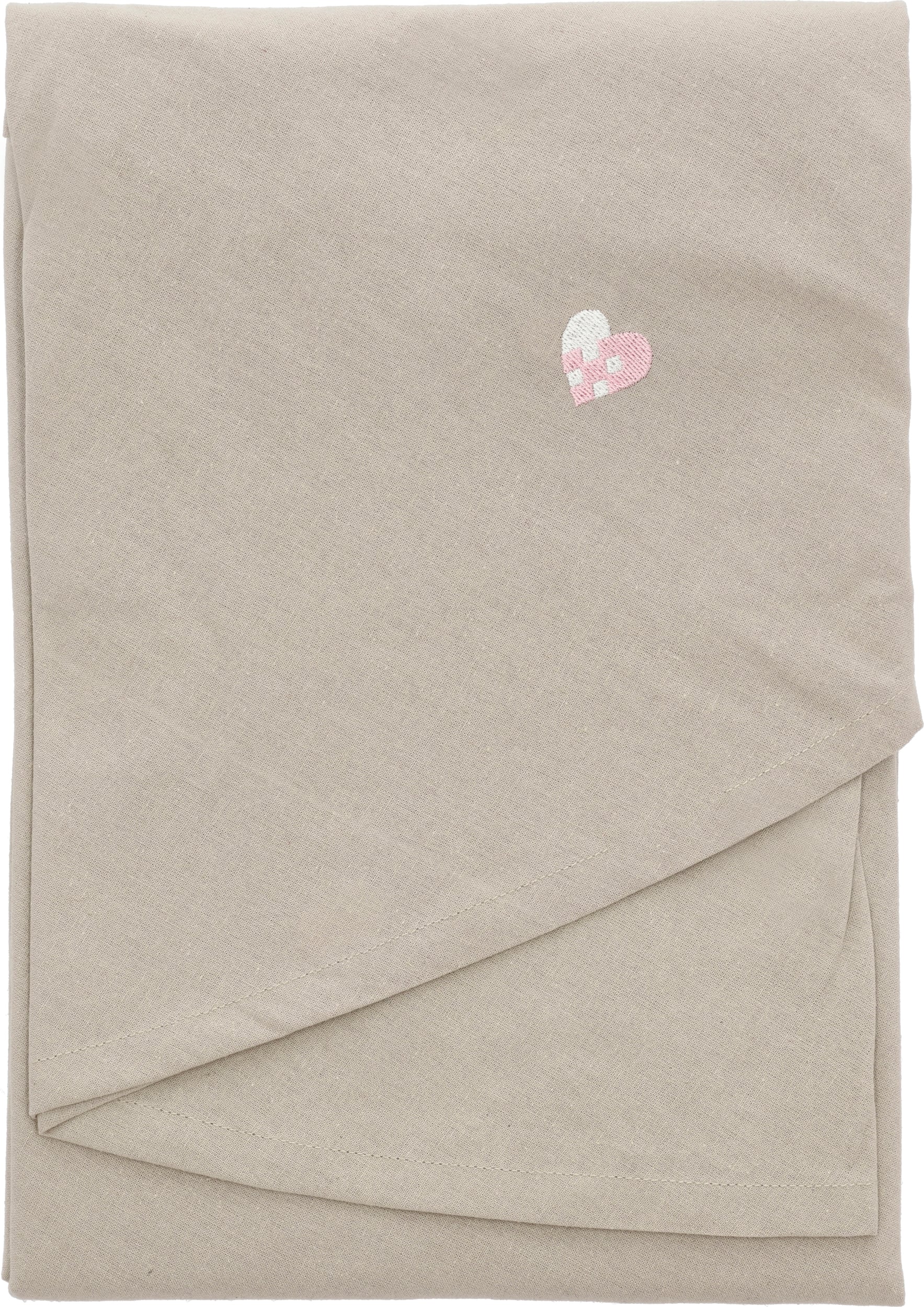 Obrus Christmas Hearts Embroidery 180 cm różowo-brązowy