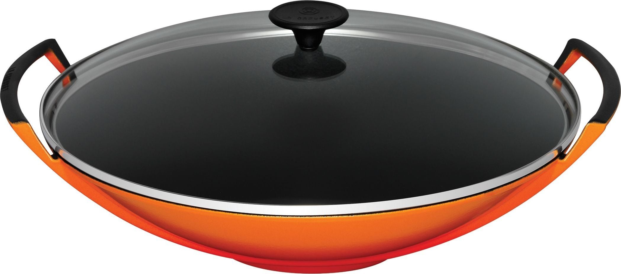 Wok Tradition Collection 36 cm płomienny pomarańcz ze szklaną pokrywką