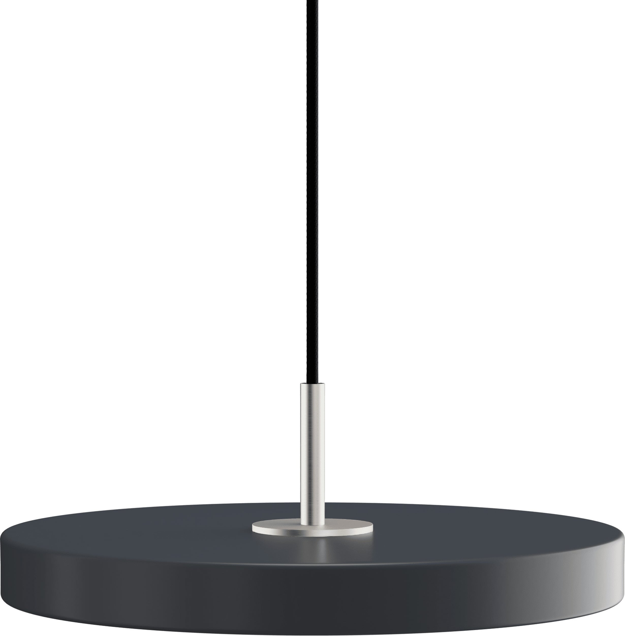 Lampa wisząca Asteria Plus 31 cm antracytowa szarość ze srebrnym mocowaniem