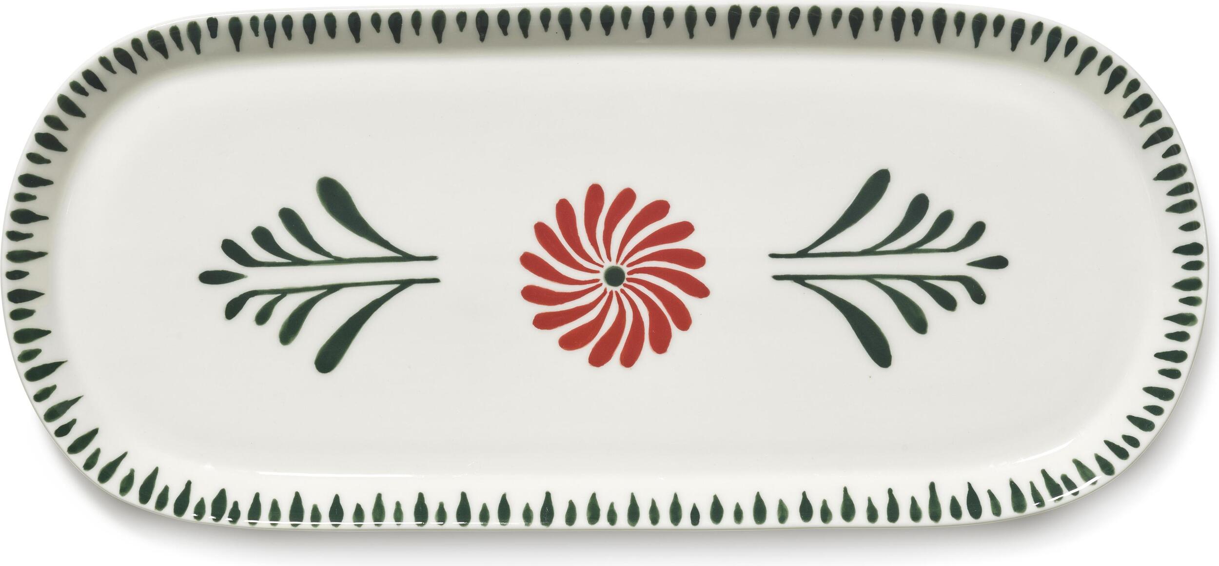 Talerze do serwowania Bazaar 14 5 x 33 cm czerwono-zielone 2 szt.