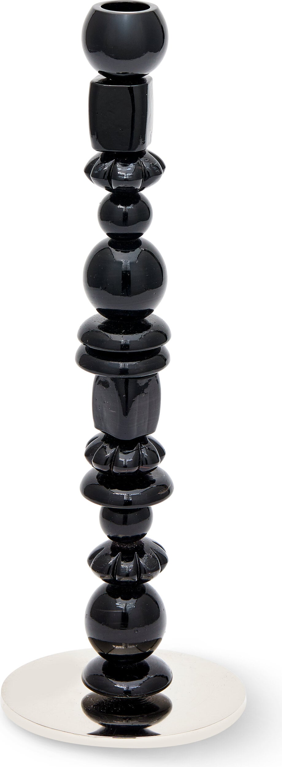 Świecznik na klasyczną świecę Beads 34 cm czarny