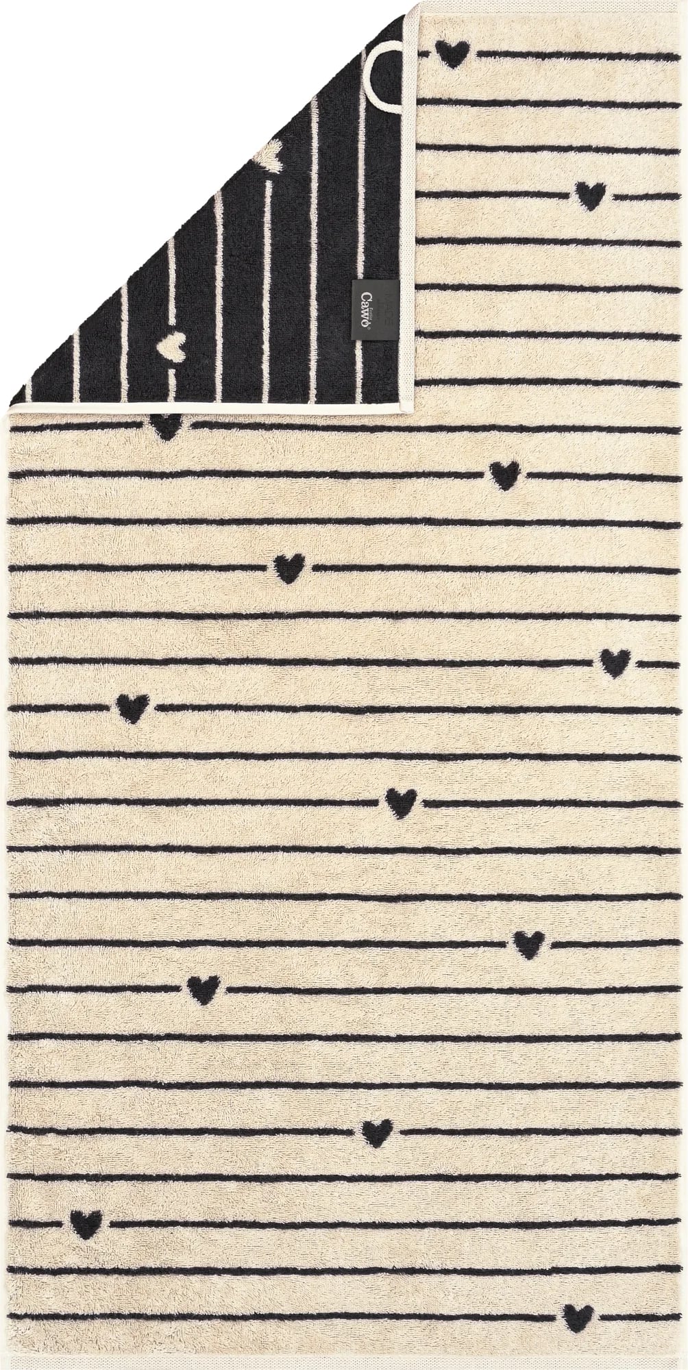 Ręcznik Lines&Hearts 70 x 140 cm ciemnoszary