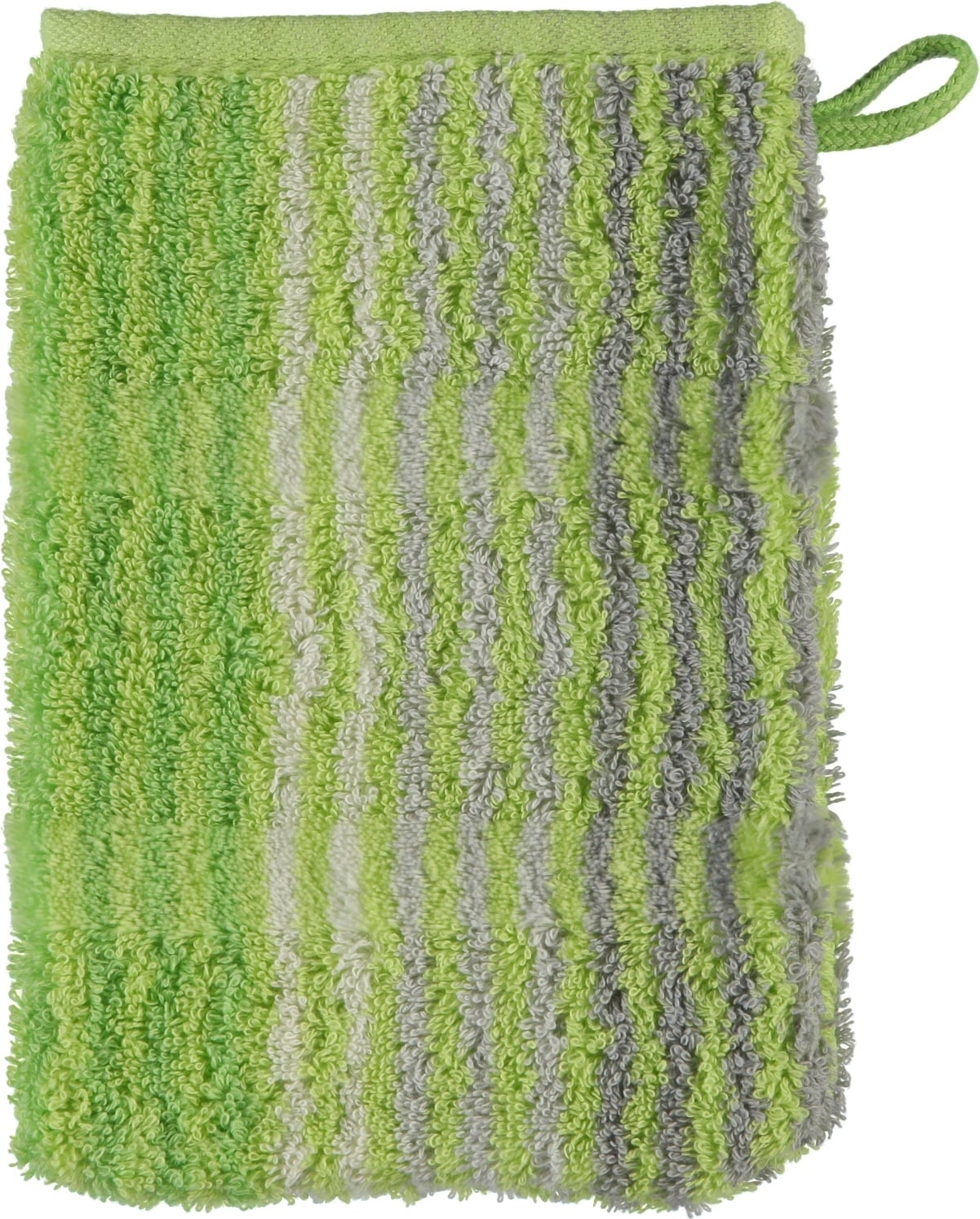 Rękawica kąpielowa Cashmere w paski 16 x 22 cm kiwi