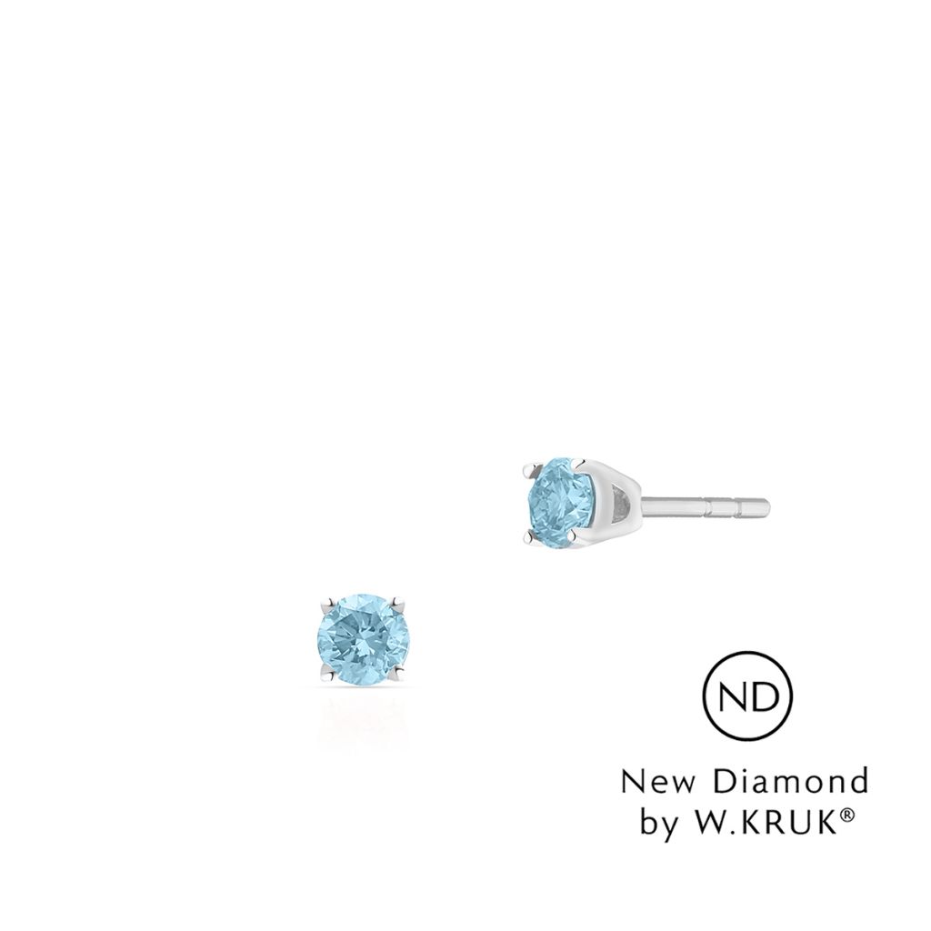 W.KRUK Piękne Złote Kolczyki – złoto 585, New diamond by w.kruk 0,40ct – XWK/KB-09B