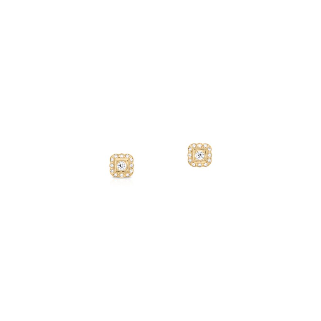 W.KRUK Wyjątkowe Złote Kolczyki – złoto 585, Brylant 0,34ct – ZWI/KB+314K