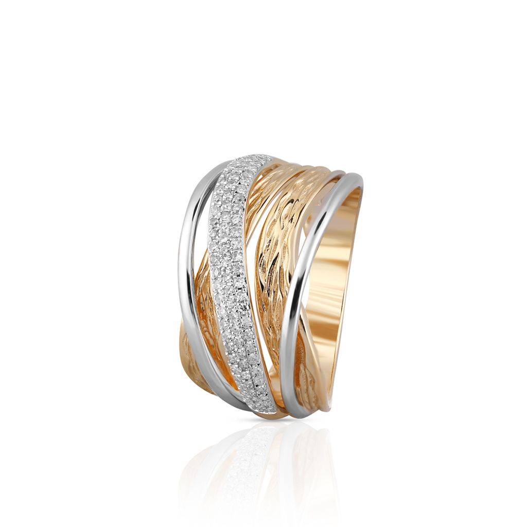 W.KRUK Piękny Złoty Pierścionek – złoto 585, Diament 0,22ct – ZDL/PB+82BK